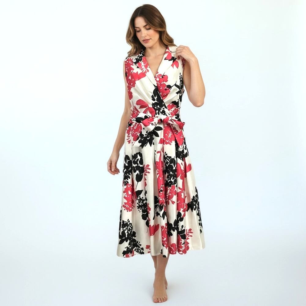 JESSICA HOWARD Floral Taffeta Fit & Flare Dress 14 Semi-formal Wedding Guest